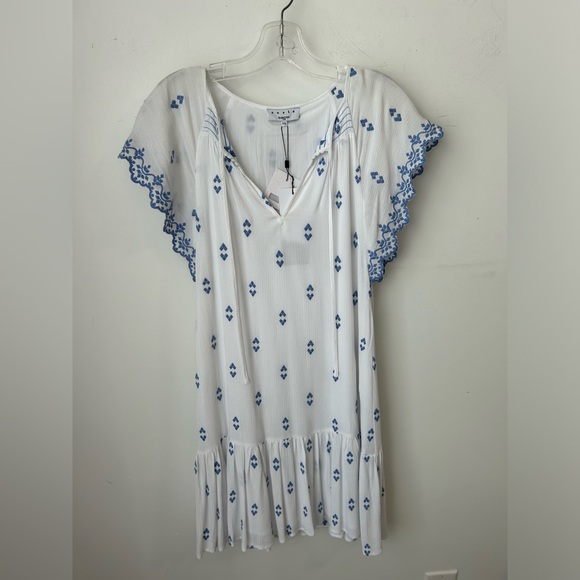 Serie Suncoo White Dress with Blue Details - Picture 3 of 4